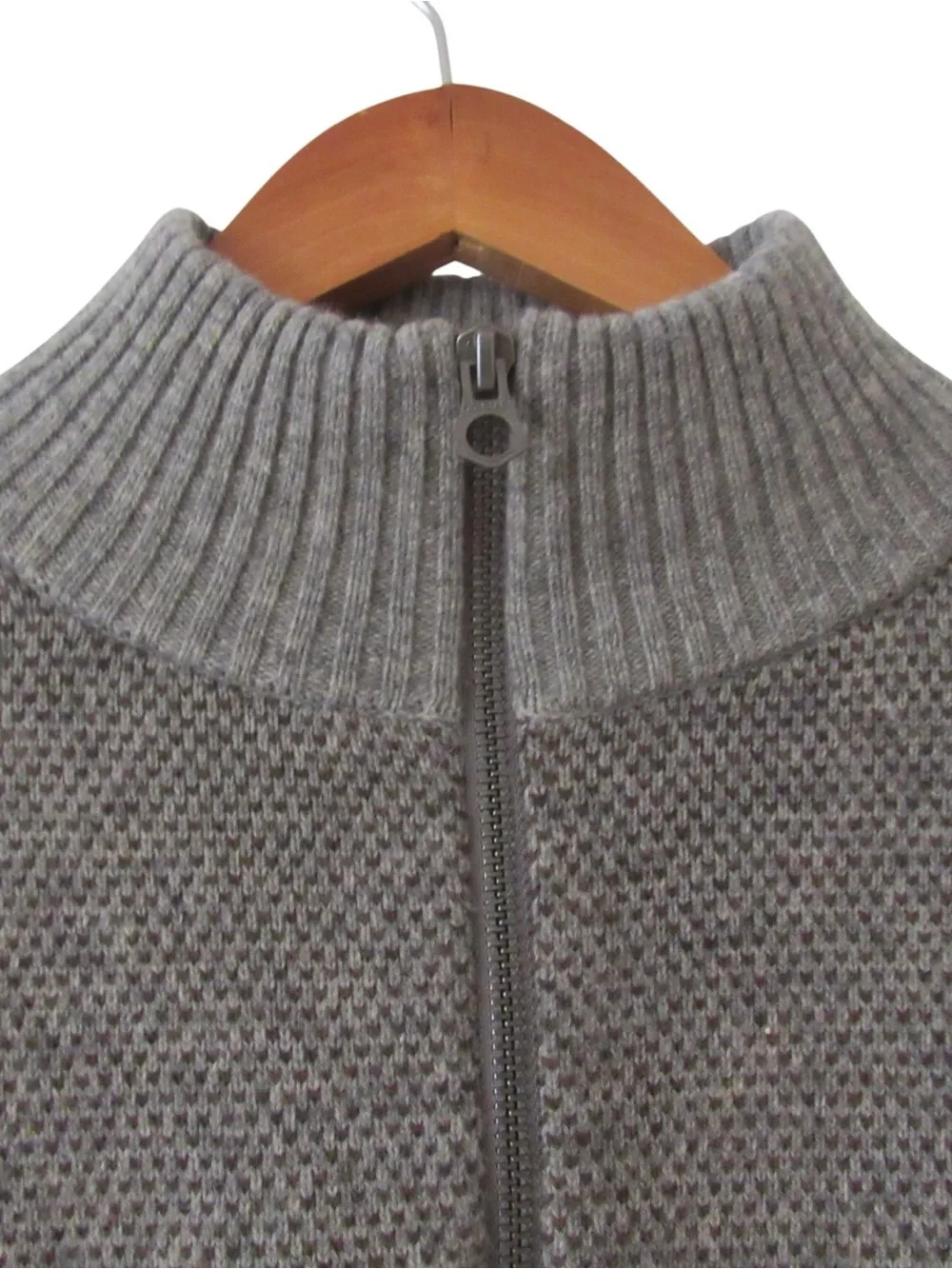 J Crew Rugged Merino Gray Sweater Medium Birdseye Half Zip Pullover Mock Neck